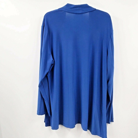CSC Studio Women's Size 2X Open Front Studded Long Sleeve Blue Blouse - Picture 5 of 7
